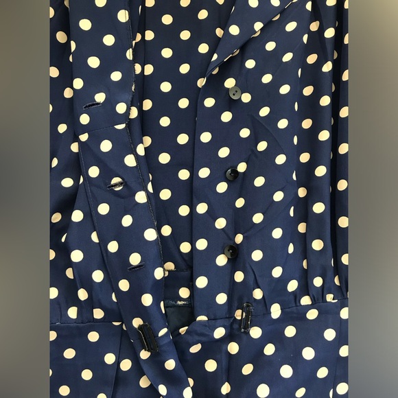 Timeless Vintage 1960s Blue Polka Dot Shirt Dress with Pleated Skirt Classic - Picture 15 of 16